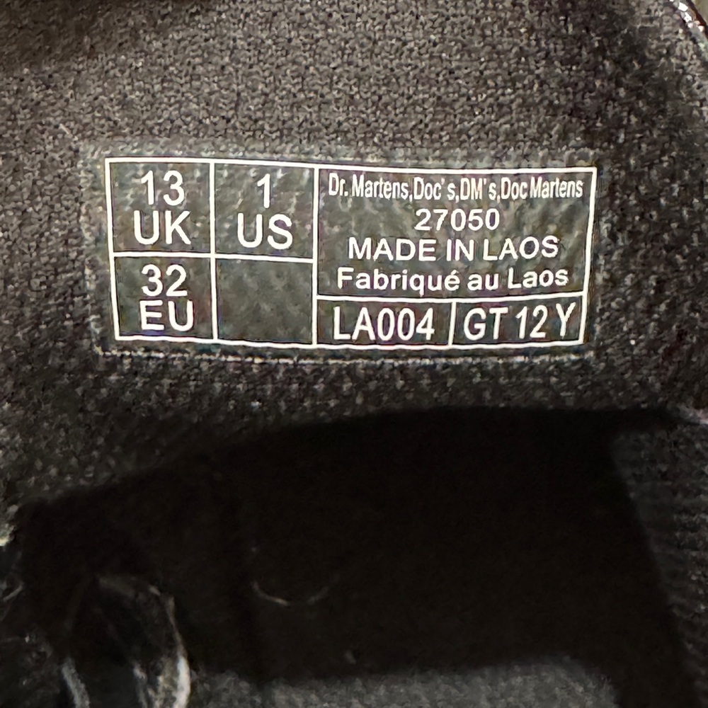 Dr Martens Junior 1460 Lace‎ Up Boots Black Cosmic Glitter AirWair Bouncing US 1 - Picture 10 of 10